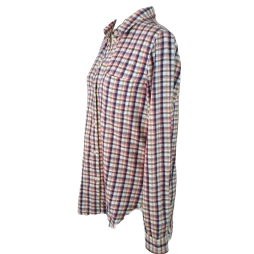Madewell Palma Plaid‎ Frayed Hem Flannel Button Down
